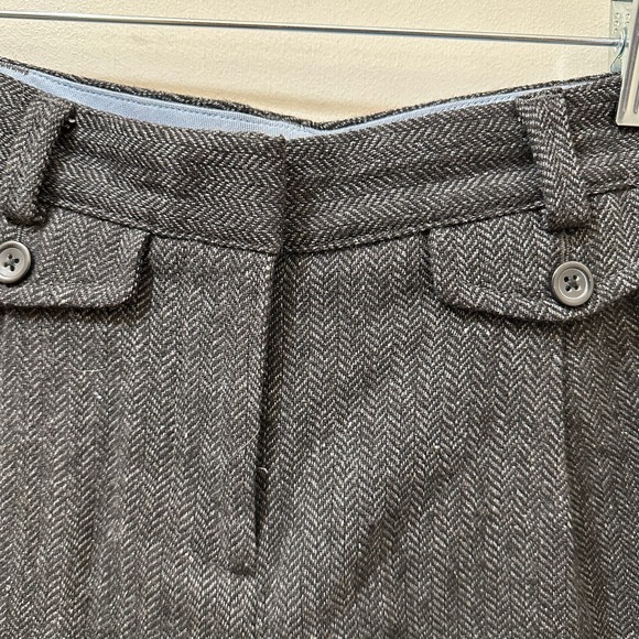 Land's End Canvas 1963 Woven Wool Short Shorts Herringbone Gray Size 4 Academia - Picture 6 of 10